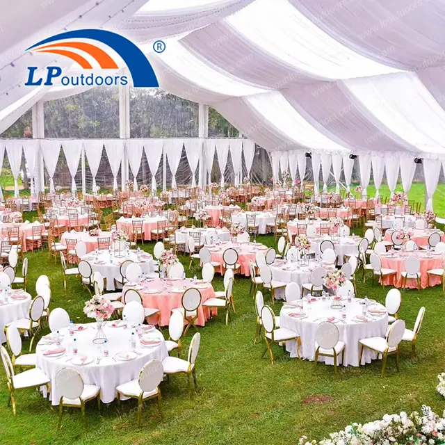 1000 Capaciteit Luxe Aluminium Tentoonstelling Vakbeurs Bruiloft Feesttent Conferentiezaal Tent Voor Festival