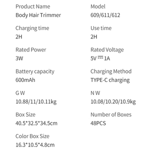 Lanumi l609 người đàn ông của cơ thể tông đơ Trọng lượng nhẹ LCD mặt cơ thể chân tóc Remover với loại C sạc gốm lưỡi - Product Image 4