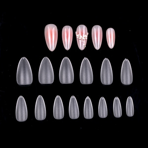 TSZS High Quality Full Coverage Clear Matte Nails <strong>Tip</strong> Acrylic Manicure Extension Tools Almond <strong>Shape</strong> Frosted Soft False Nail <strong>Tips</strong> - Product Image 2