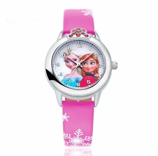 2018 nuovo Arrivo Elegante Del Fumetto Della Principessa di Disegno Artificiale Cinturino In Pelle Water Resistant Orologi Da Polso Al Quarzo