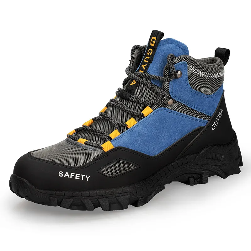 Anti-çarpışma anti-delinme anti-statik, anti-kayak, çelik ayak koruyucu erkekler için iş çizmeleri güvenlik botları çelik ayak