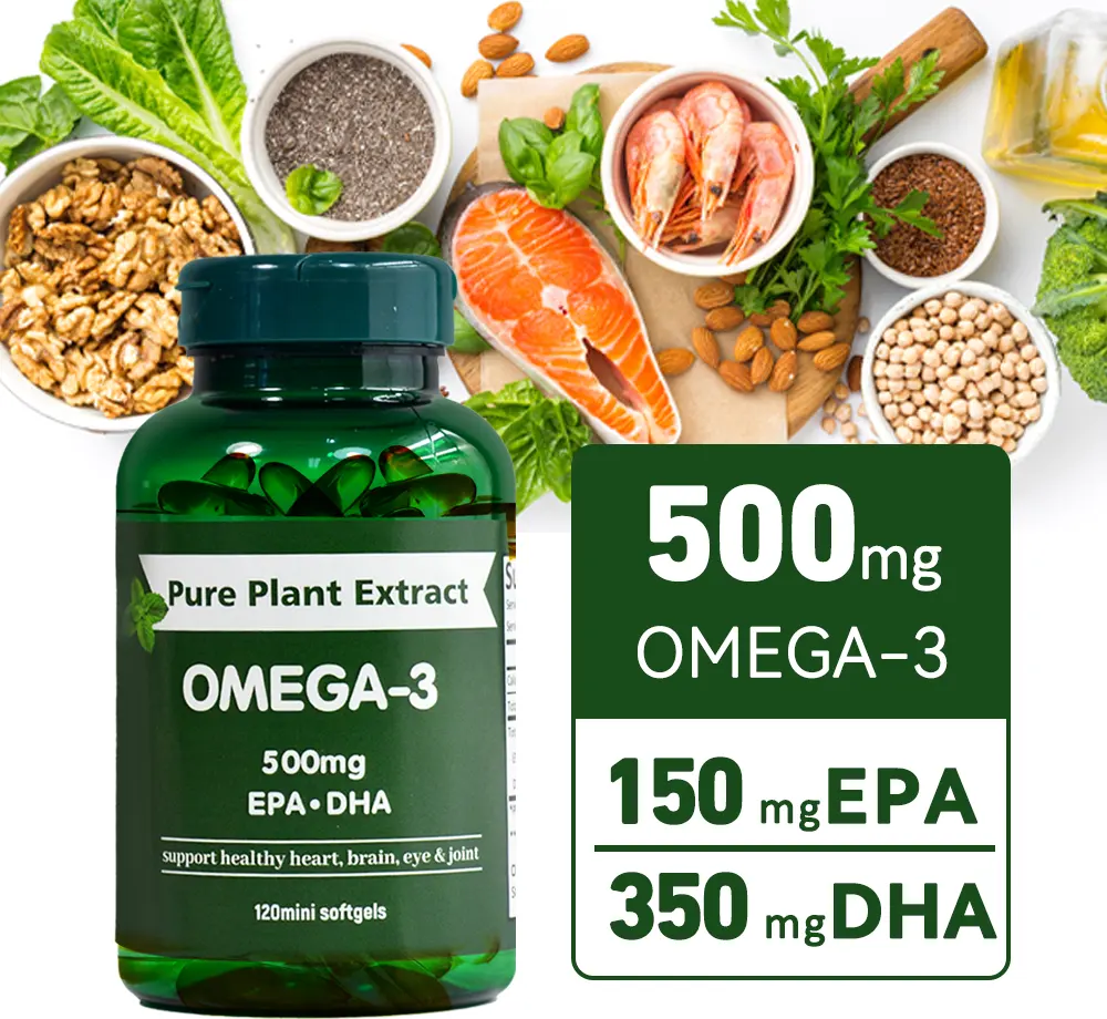 Suplementos de saúde Chinaherbs Omega-3 Softgels ricos em EPA e DHA que promovem a saúde do cérebro e do coração Cardiovascular Marca própria