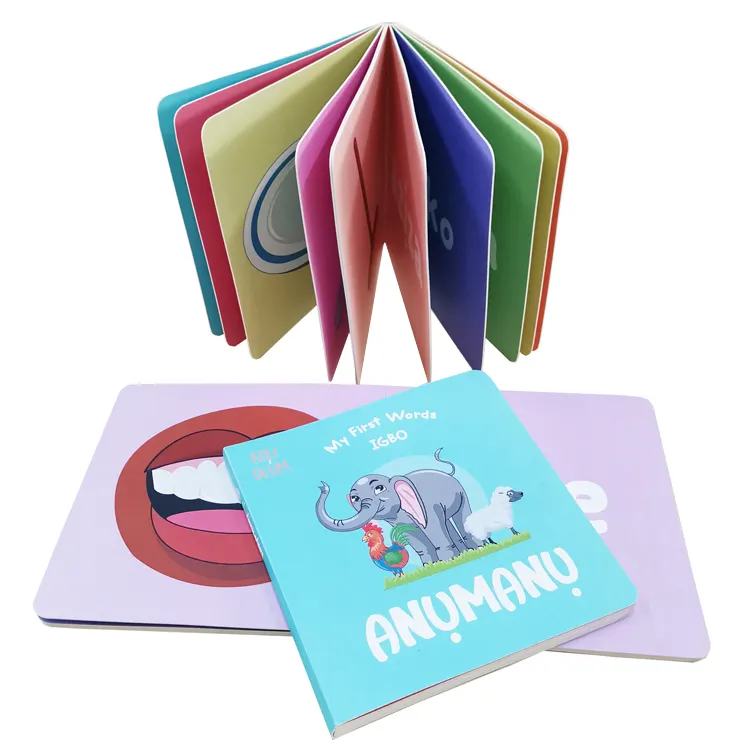 Custom Children kids Cardboard book Factory Picture Coloring Children Book Set Illustration Kids Busy Board Book