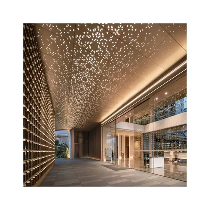 Perforated Metal Ceiling Design pop Aluminum False Ceiling Decoration shopping mall ceiling