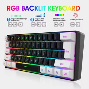 Hot Selling Portable 61 <strong>Key</strong> RGB LED Backlit Type-C Interface USB English PC Compatible Mechanical Gaming <strong>Keyboard</strong> - Product Image 5
