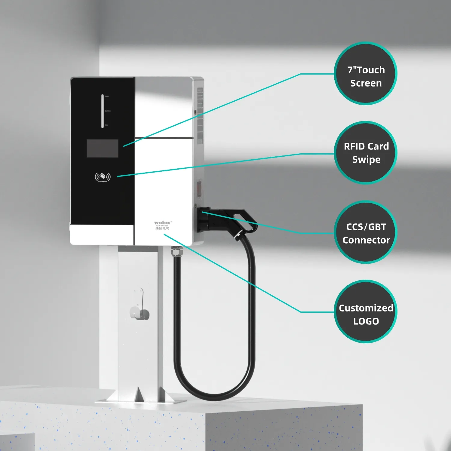 Зарядное устройство Wolun Dc Ev, 800 В, 80 кВт, солнечная зарядная станция, 70 кВт, 60 кВт, 50 кВт, 40 кВт, 30 кВт, для Tesla, Vw ID