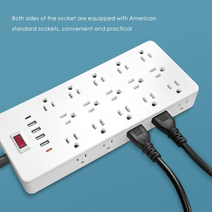 Interruttore di sovraccarico portatile Standard da tavolo 25 prese 4 USB/3 tipo-C presa di corrente bianca 5V/2A 15V/2A presa di estensione