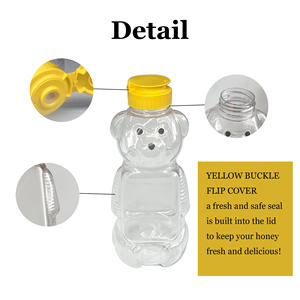 Tarro de miel de oso de grado alimenticio, botella de zumo de plástico, sin Bpa, con tapa abatible - Product Image 5