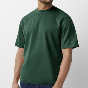 Stock Custom Siebdruck Boxy T-Shirts für Männer Mesh Overs ized Blank Design mit Solid Pattern Neck Collar - Product Image 2