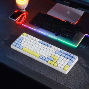 Teclado mecánico ergonómico para juegos inalámbrico RGB de 98 teclas, tres modos, intercambiables en caliente para Mac/PC/Win, multiordenador, escritorio árabe - Product Image 6