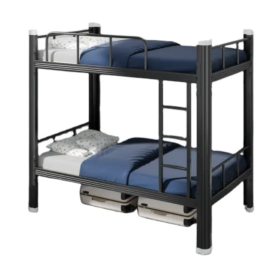Школьная стальная двухъярусная кровать дешевая оптовая продажа двухъярусная кровать для взрослых сверхпрочная металлическая двухъярусная кровать