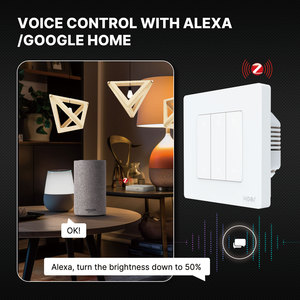 MOES yıldız halka ZigBee akıllı Dimmer anahtarı işık karartma Alexa Google ev kısılabilir 1-3Gang ile çalışmak - Product Image 4
