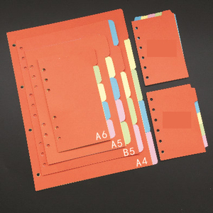 A5 A6 6Ring Binder página de índice de Color divisor de hojas sueltas de planificador cuaderno con 5 colores diferentes - Product Image 1