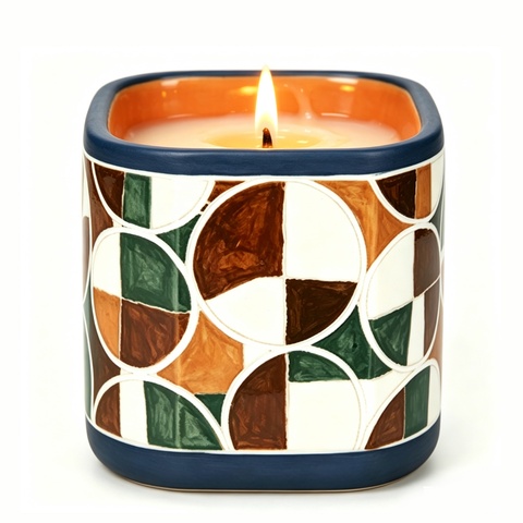 High Quality Matt Ceramic Clay Candle Jars With Lid Candle Cup Container For Candle Making