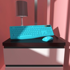 2022最新のかわいいレトロなUSBインターフェイスオフィスコンピュータラップトップワイヤレスキーボードマウスコンボ - Product Image 2