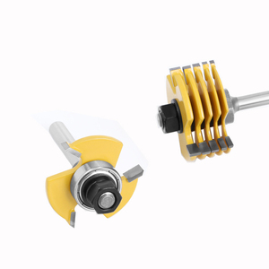 2PCS T & G ASSEMBLYカッタールータービット3歯ボックスフィンガージョイントルータービットセットウッドフェイスミル用木工フライス - Product Image 2