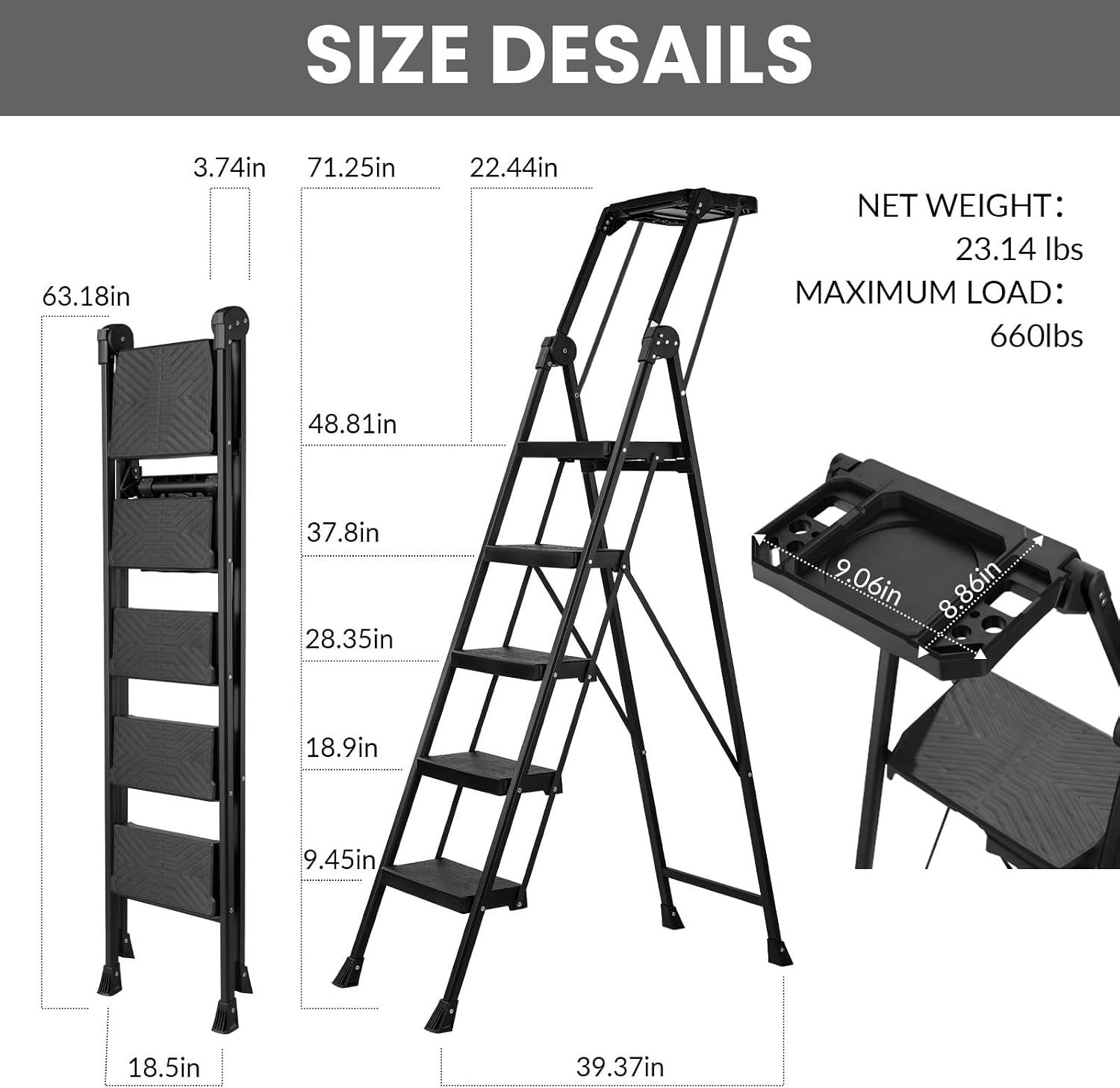 18.5"W x 63.18"H
