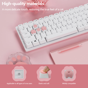 Lindo gato garra gato trasero personalidad suave silicona Keycap Rock papel tijeras teclado C AP Cross Axis Universal teclado Keycap - Product Image 3