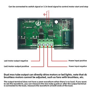 ZK-MGP di velocità regolabile PWM DC Controller del motore 5-30V 12A 360W 6V 12V 24V Slow Start Slow Stop modulo componenti elettronici - Product Image 4