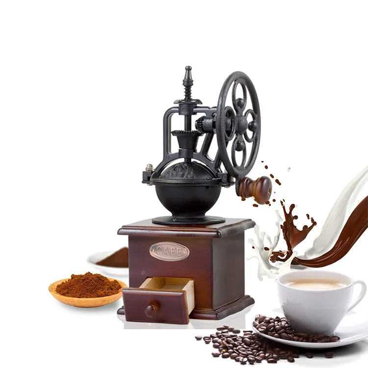 Moedor de café manual retrô, moedor de café, moedor de madeira, moedor de café cerâmico para arrotar, novo design, 2020
