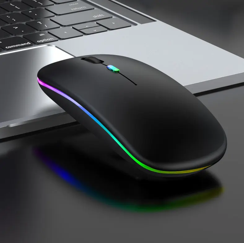 Mouse wireless a doppia modalità bluetooth 2.4 personalizzato da 5.0 GHz mouse wireless da gioco ricaricabile con retroilluminazione RGB a LED silenziosa per laptop