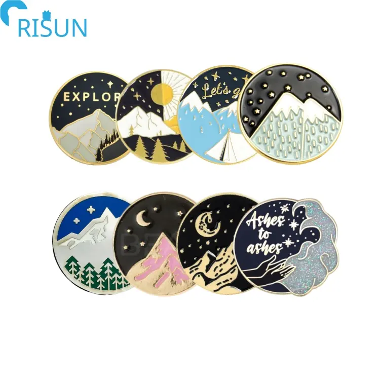 Souvenirs Customized Soft Enamel round Lapel Pins Badges Brooches Custom round Enamel Pin