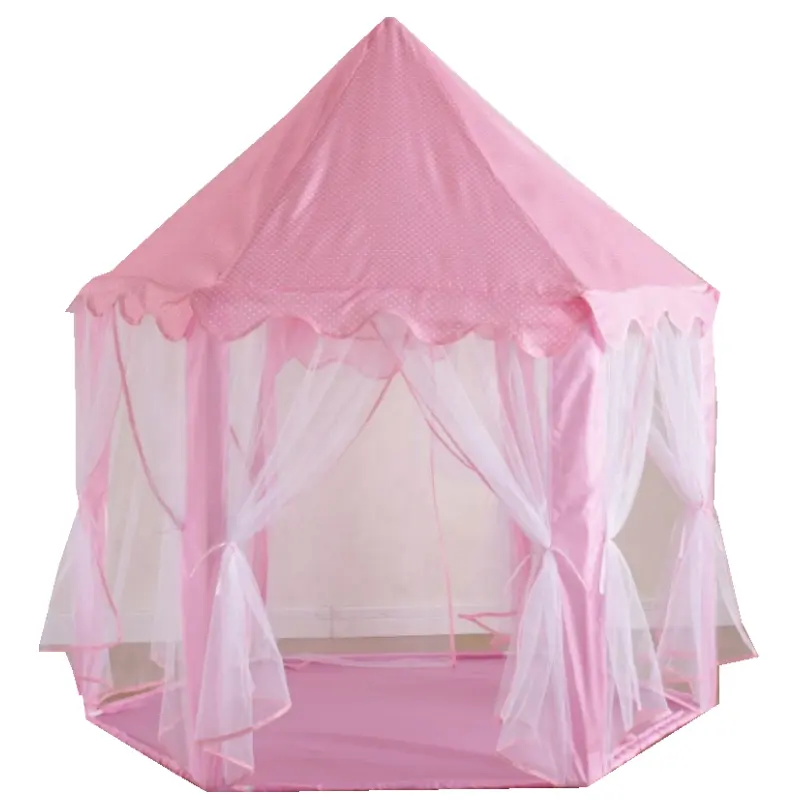 Bebek oyun çadırı prenses kale altıgen oyun çadırları Pech cilt oyun evi işık çocuk çadır ile