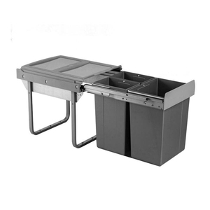 WELLMAX Three Pullout Under Cabinet Trash Can Recycling <strong>Built</strong>-<strong>In</strong> Waste Bin <strong>Garbage</strong> <strong>Container</strong>