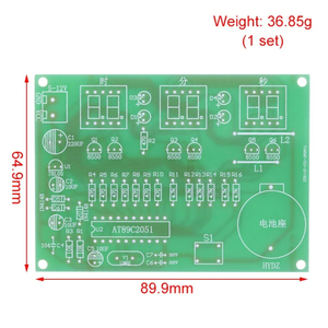 DIY <strong>Kits</strong> AT89C2051 Electronic Clock Digital Tube LED Display Suite Electronic Module Parts and Components DC 9V - 12V - Product Image 4