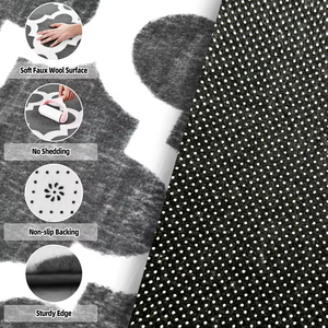 อัลฟอมบราห้องนั่งเล่นหรูหรา, พรมทรงเรขาคณิตขนสัตว์เทียมประตูชั้นข้างเตียงเครื่องกันลื่นทำพรมและเสื่อปูพื้น - Product Image 4