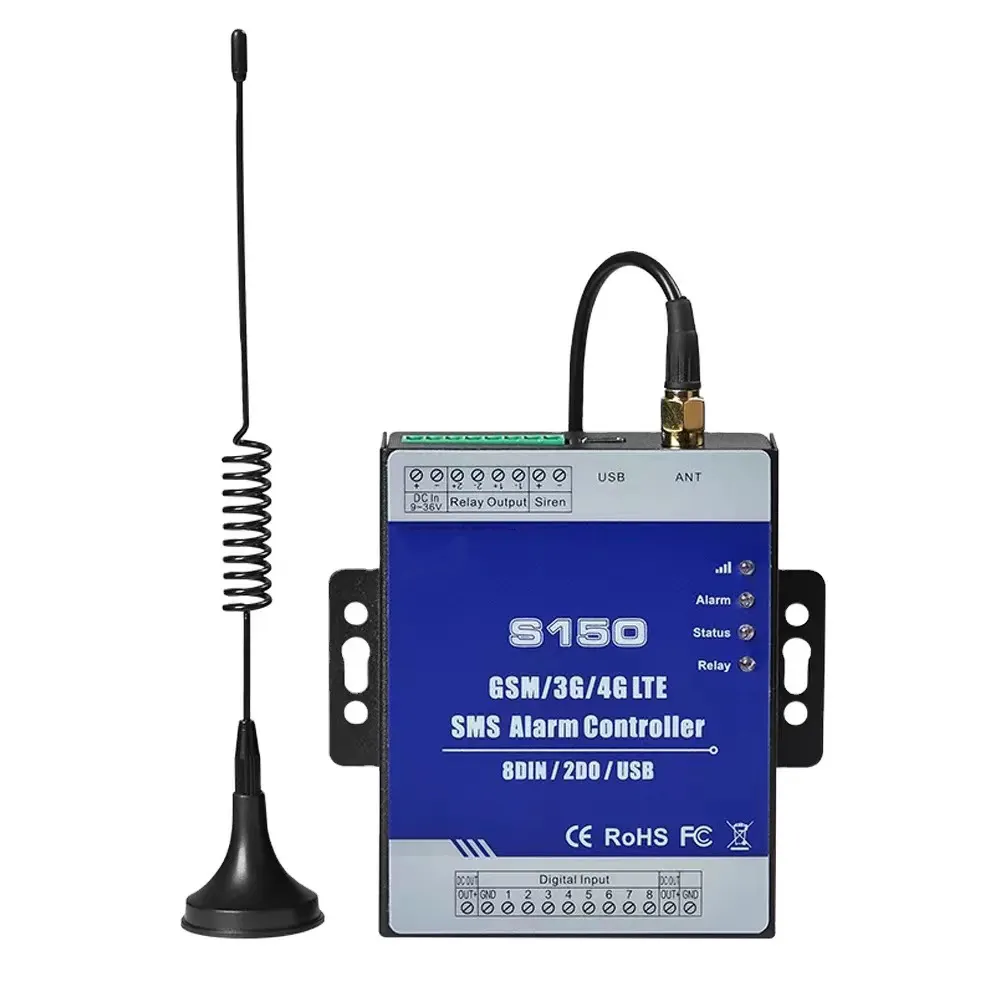 S150 para riego remoto Temp Humi Monitor Control de bomba Habitación de la máquina Nivel de agua Controlador de alarma GSM SMS de alta confiabilidad