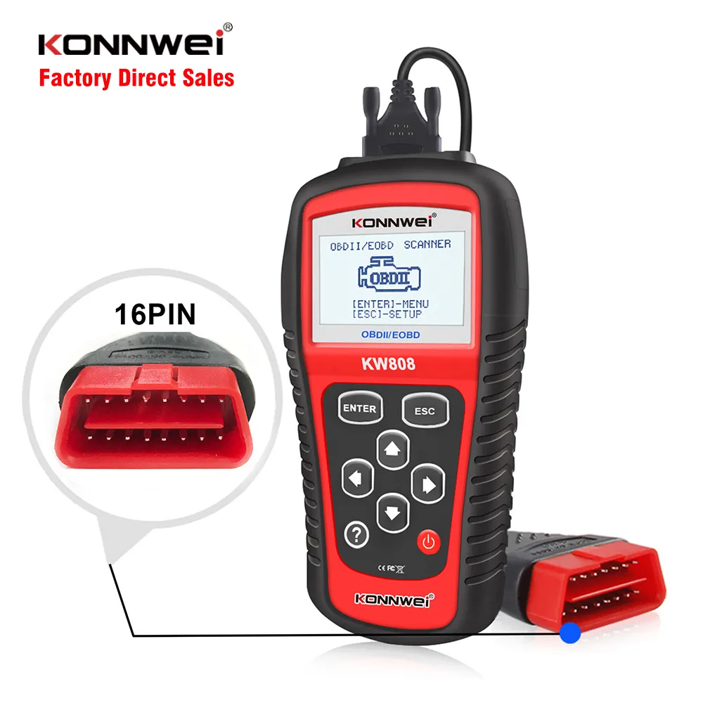 Konnwei-herramienta de diagnóstico automotriz KW808, autoescáner OBDII, EOBD, para Volvo