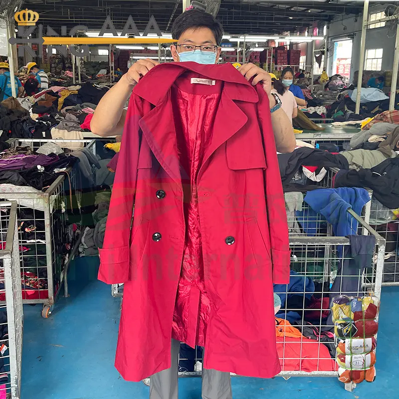 Inverno trench coat senhoras japonês blusão segunda mão roupas para roupas usadas japão