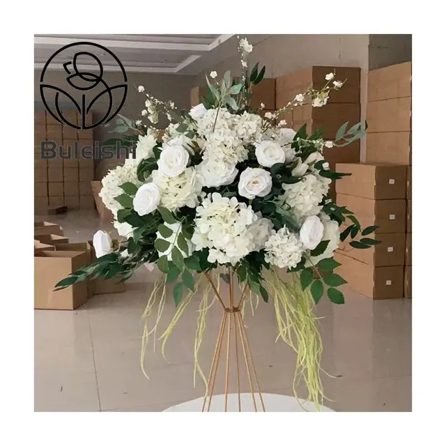 Ipek beyaz gül Centerpieces çiçek buketi düğün dekoratif çiçek topu düğün Centerpieces centerpieces düğün masa için