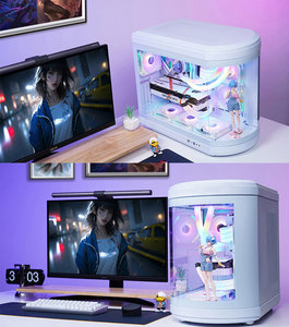 ゲーミングPCケーシング湾曲ガラスゲーミングコンピュータケースATXゲーミングPCケースホワイトカラーハイエンドデスクトップCPUコンピュータシャーシ - Product Image 6