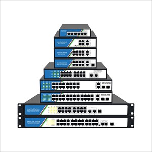 Conmutador Ethernet POE OEM de 250M, red gestionada de 8/48 puertos no gestionada para cámara IP Hikvision de 48V con función VLAN, certificado CE - Product Image 1