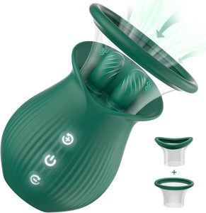 3-in-1G-Spotローズペタルバイブレーター2吸引カップ & 乳首クリトラルオルガスム刺激自慰行為者舌舐め機能 - Product Image 5