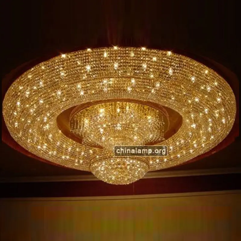 Di Grandi Dimensioni personalizzato Szie Progetto Di Lusso Lampadario di Cristallo Per Hotel Lobby Grande Lampade A Sospensione Design Moderno Sala Banchetti Lampade A Soffitto