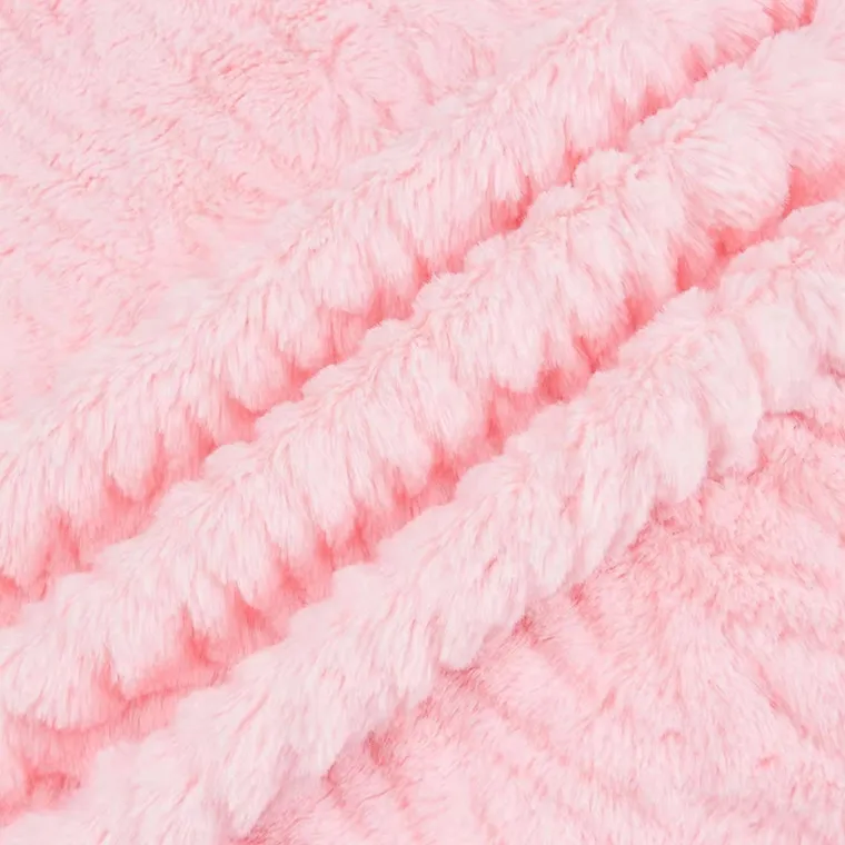 Tela de punto en relieve rosa para invierno, tejido de terciopelo para manta de bebé, pijamas, forro de ropa de cama, textil para el hogar