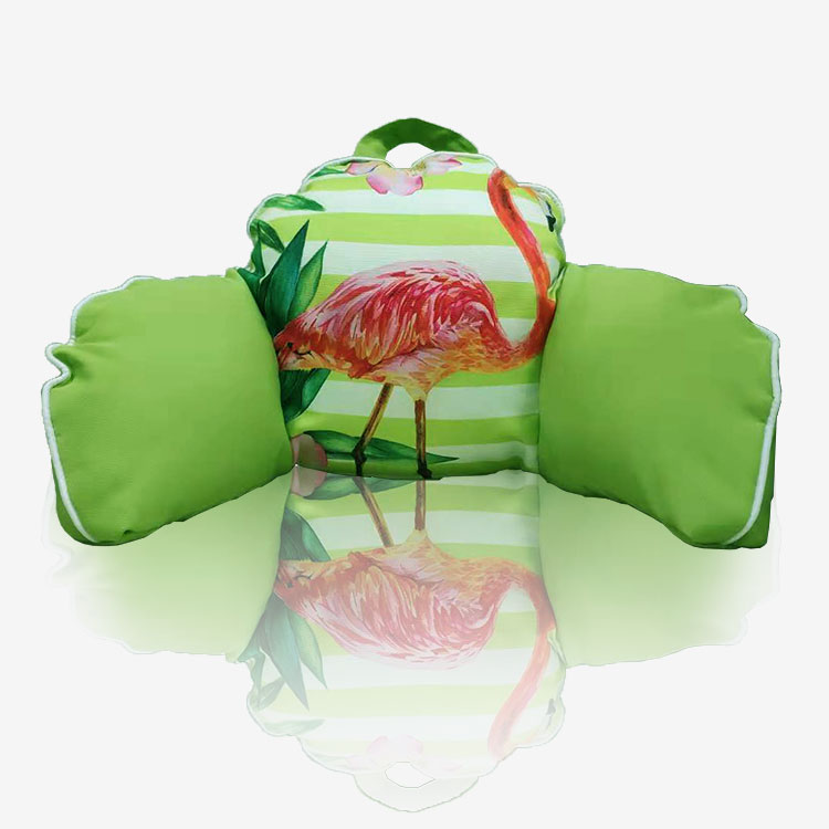 พิมพ์ดอกไม้สีเขียวและรูปนก