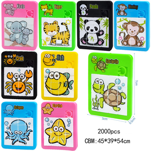 卸売12個ミニプラスチックスライディングアニマルジグソーパズルDIYボードゲームモンテッソーリ教育玩具キッズボーイズガールズ - Product Image 3