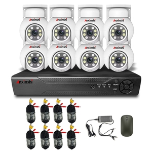 Anxinshi 8CH HD H.265 AHD PTZ güvenlik kamera kiti açık Analog sistemi iki yönlü ses kızılötesi gece görüş Video kayıt - Product Image 1