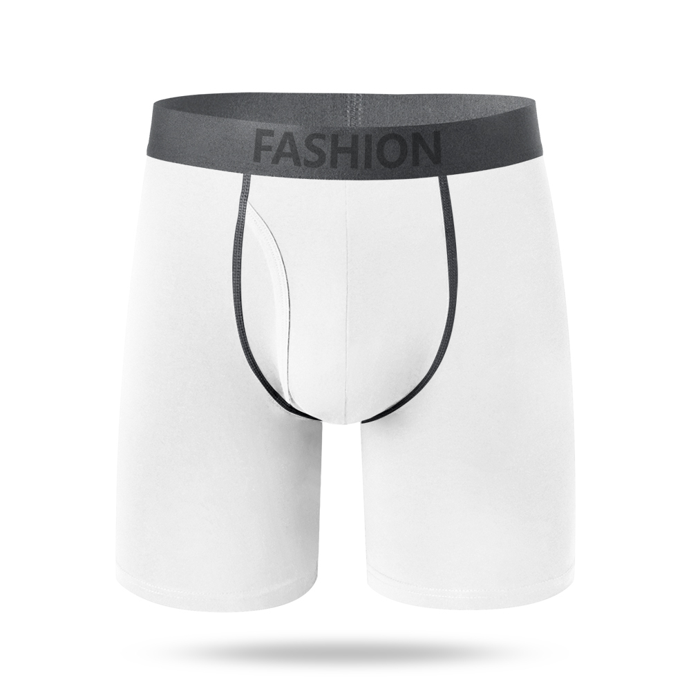 Bianco: boxer lunghi#Cuciture a Colori