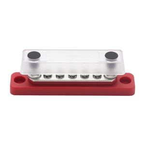 Conector de barra colectora de cobre rojo de 5 vías 100A con tornillo de cubierta-Bloques de terminales fijos para distribución de energía - Product Image 5