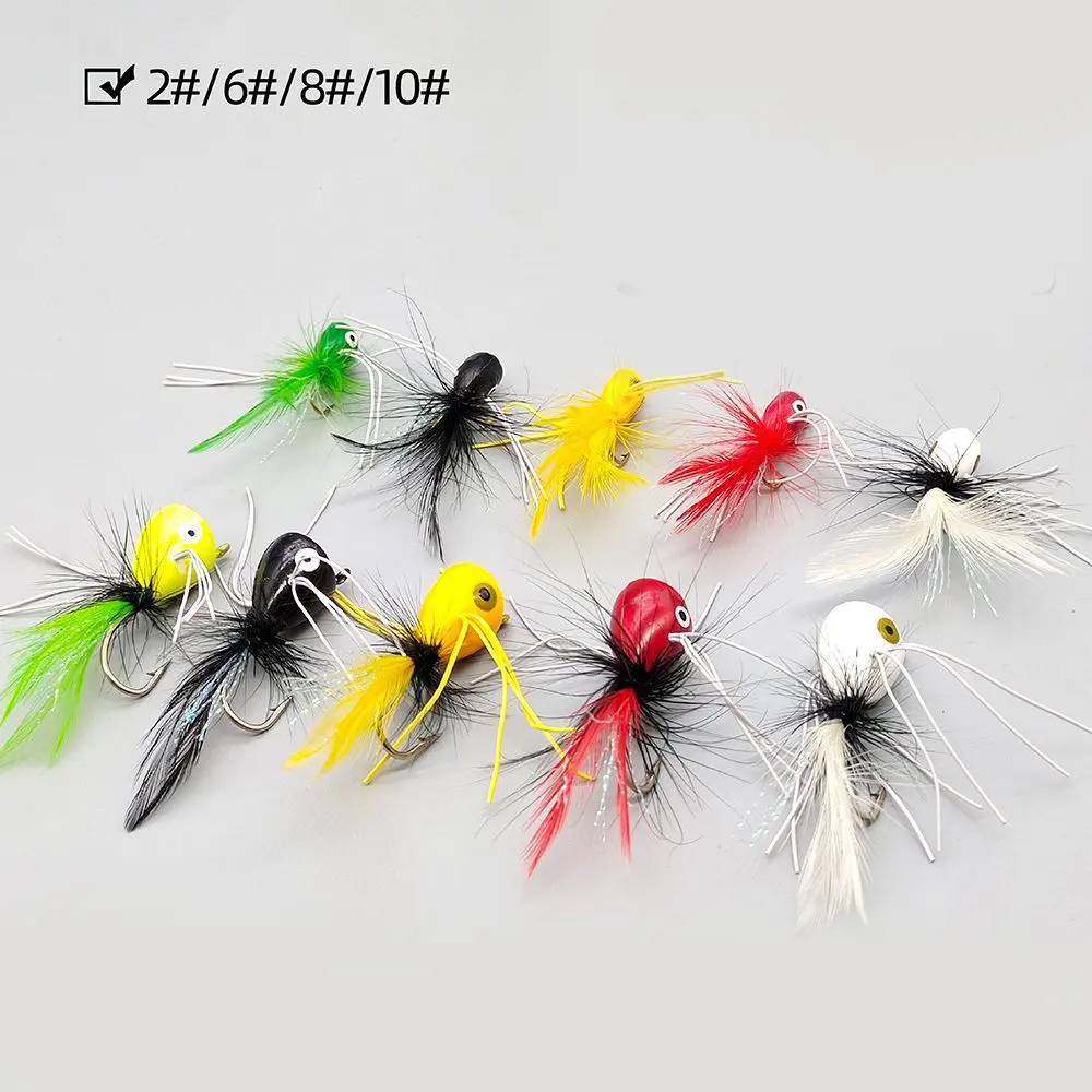 Fishing Lure Bait Popper Flies for Fly Fishing Topwater Bass Panfish Bluegill Poppers Flies Bugs Lures for Bass Bluegill Panfish