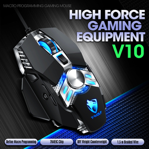 Prezzo di fabbrica TWOLF USB cablato Mouse V10 supporto Macro programmazione 4800PI RGB luce 6D per Gaming Mouse Computer - Product Image 3