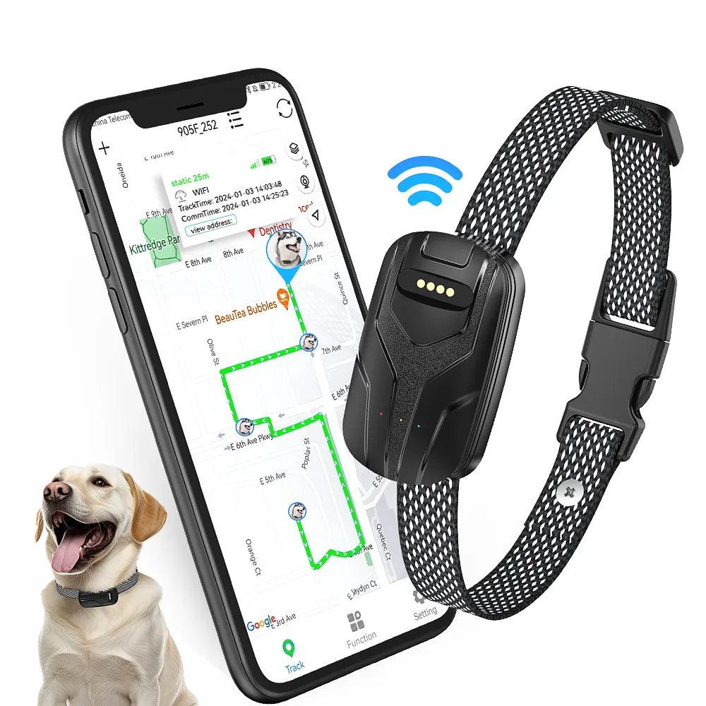 Nuovo arrivo 4G dispositivo di tracciamento intelligente per animali domestici APP per cani e gatti in tempo reale Monitor di attività Anti-smarrimento collare Tracker GPS con chiamata vocale