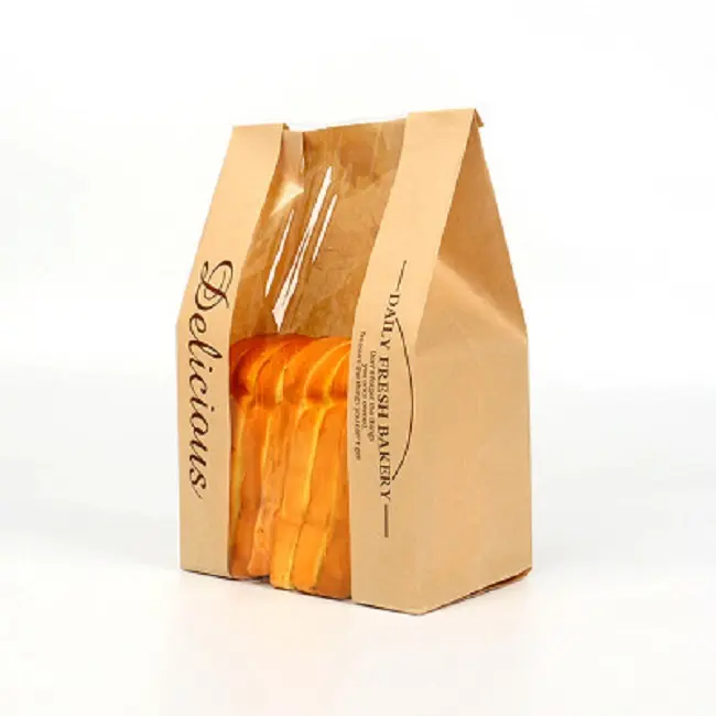 ถุงกระดาษงานฝีมืออัตโนมัติทำด้วยPp Windowสำหรับทำถุงขนมปังอาหาร