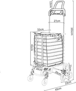 Shopping Cart with Basket Stair Climbing Handcart Portable Hand Trucks Foldable Enclosed Home <strong>Trolley</strong> Grocery Cart <strong>Trolleys</strong> - Product Image 2
