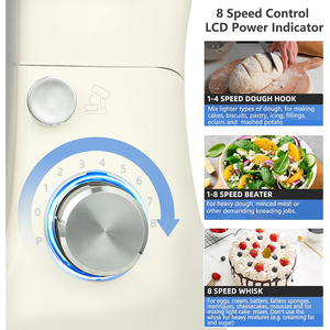 Bếp trong Máy trộn đứng, máy trộn thức ăn điện nhỏ, máy trộn bếp để sử dụng hàng ngày với Máy đánh trứng, móc bột, Máy đánh phẳng - Product Image 4